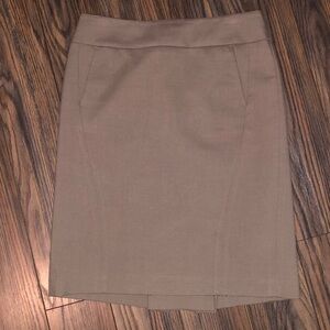 Ann Taylor Loft dark tan pencil skirt